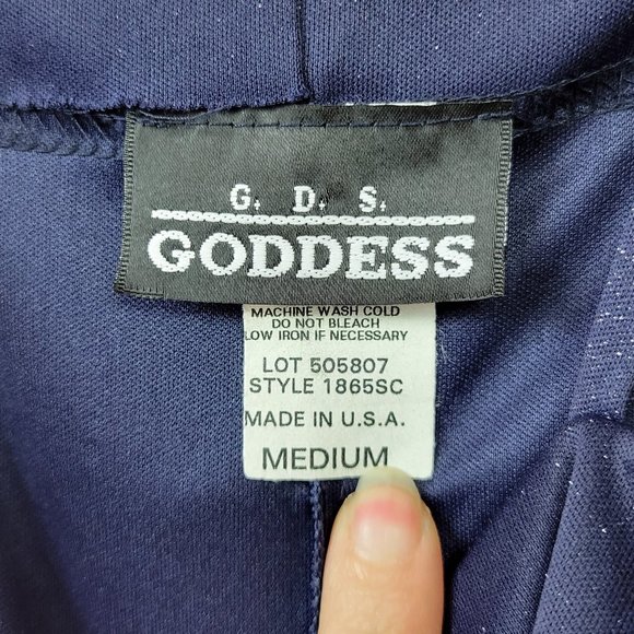 Vintage 90s Navy Glitter Spaghetti Strap Maxi Dress - Picture 7 of 8